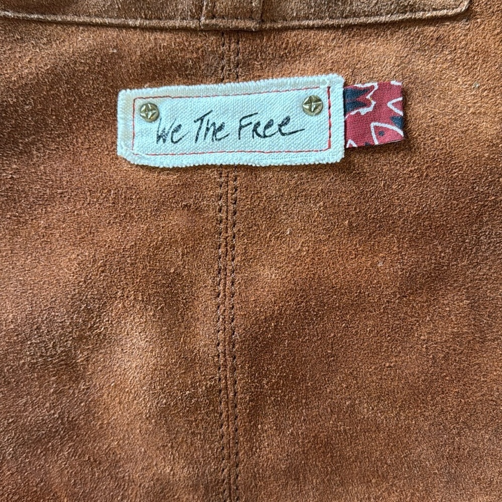Free People Suede Patchwork Crossbody Backpack in Rust, Mustard & Sage - Picture 8 of 11